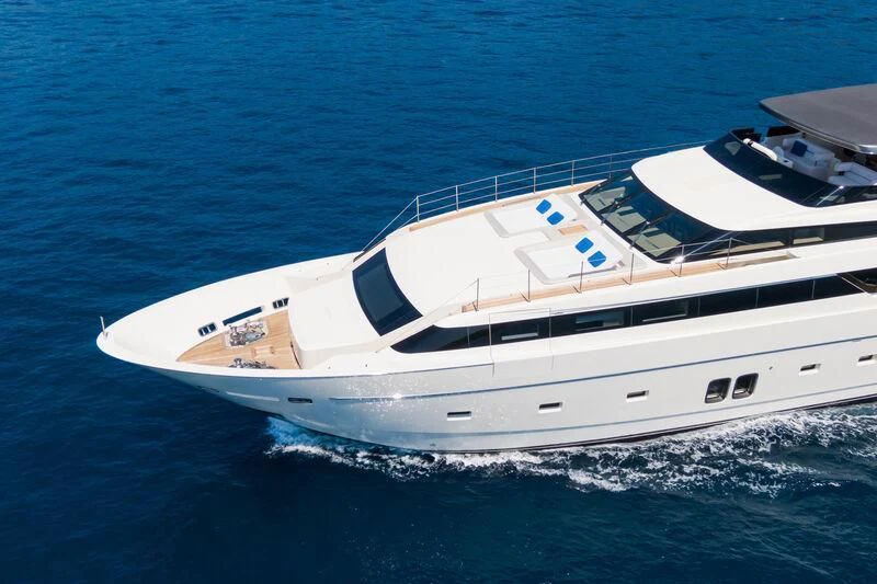 a white yacht in the water aboard MORNING STAR Yacht for Charter