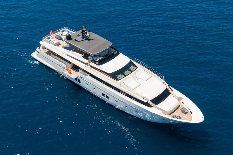 a high angle view of a ship aboard MORNING STAR Yacht for Charter