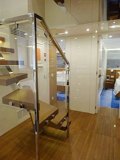 a large metal frame in a building aboard MORNING STAR Yacht for Charter