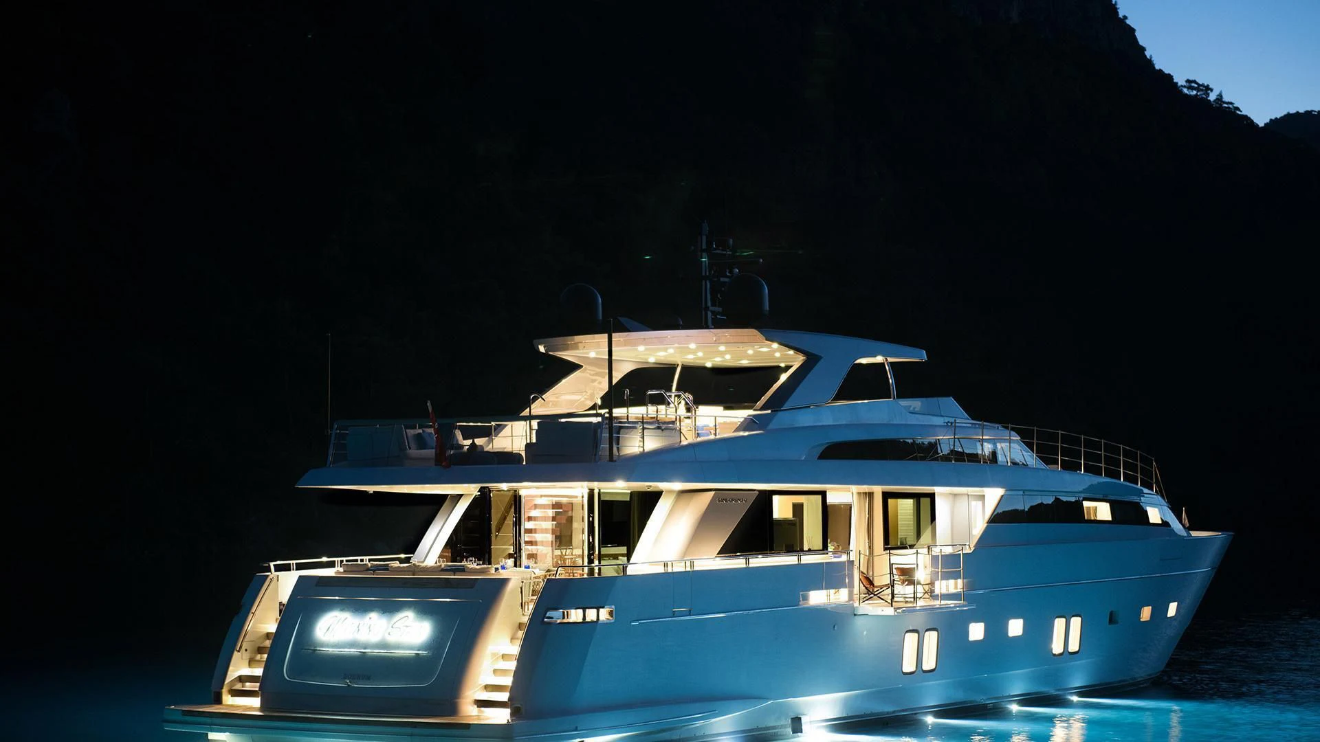 a boat on the water aboard MORNING STAR Yacht for Charter