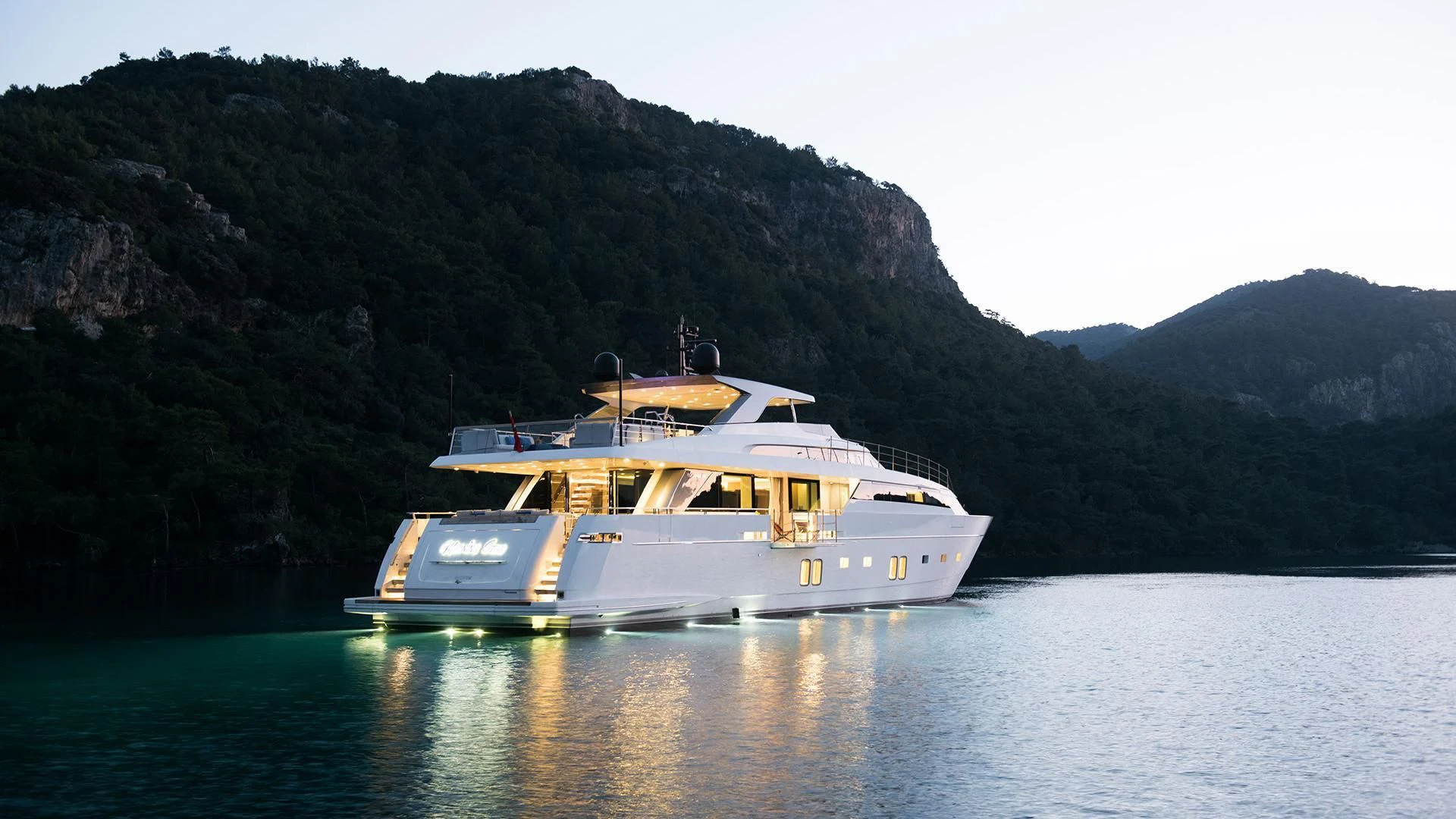 a boat on the water aboard MORNING STAR Yacht for Charter