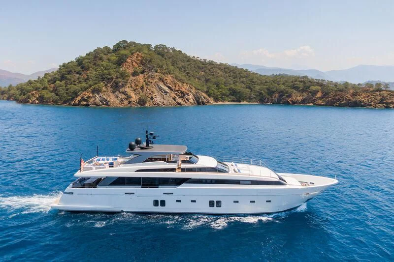 a boat on the water aboard MORNING STAR Yacht for Charter