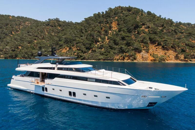 a white yacht in the water aboard MORNING STAR Yacht for Charter