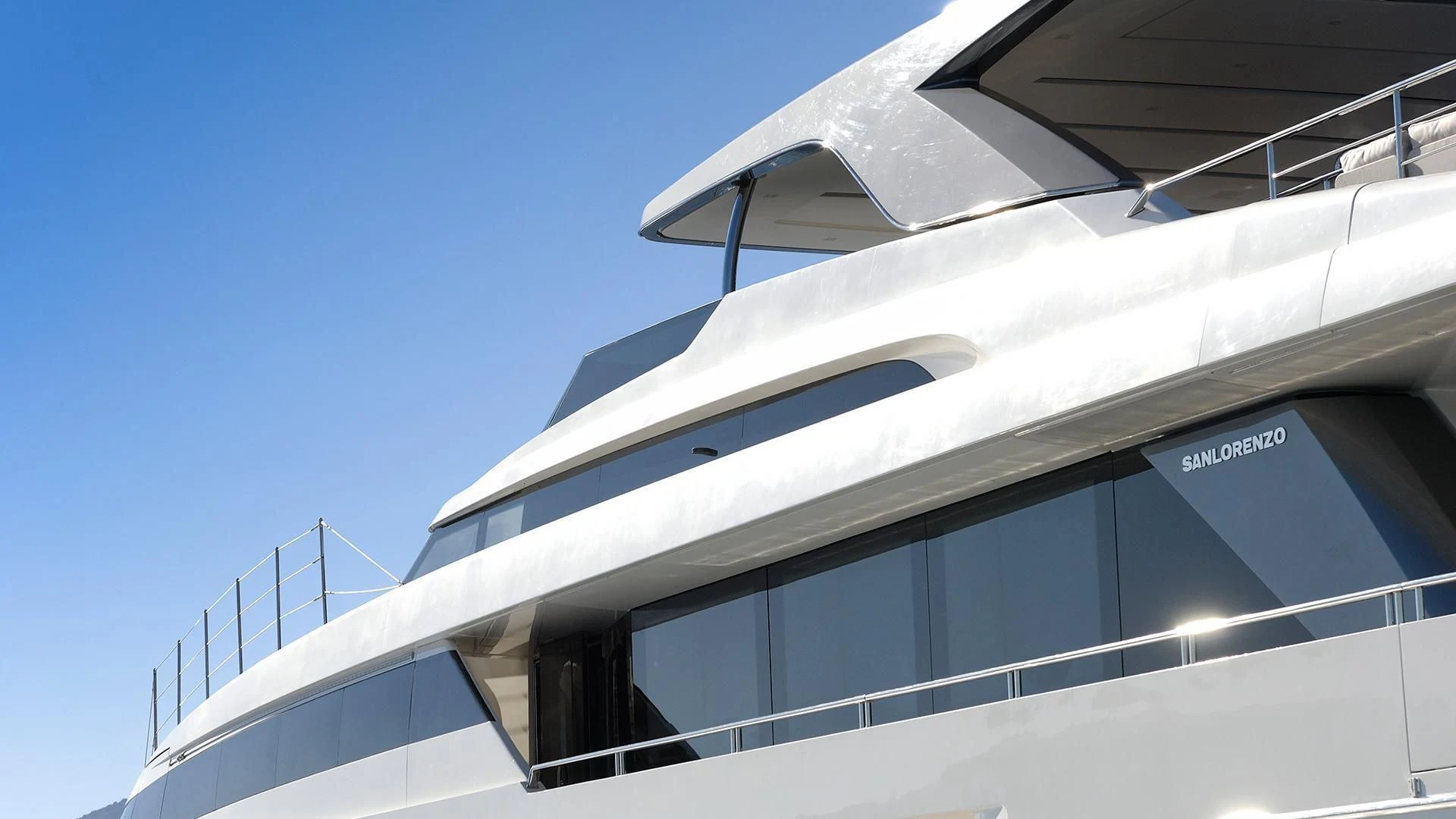 a building with a staircase aboard MORNING STAR Yacht for Charter