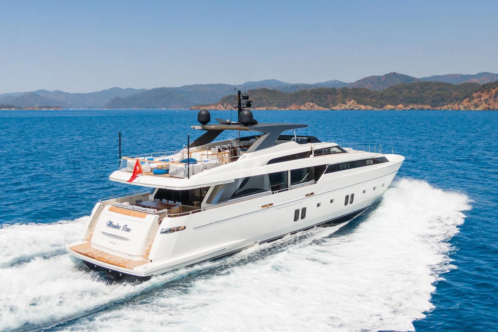 a boat on the water aboard MORNING STAR Yacht for Charter
