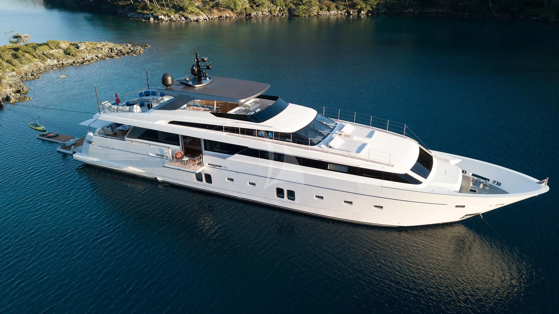 a white yacht on the water aboard MORNING STAR Yacht for Charter