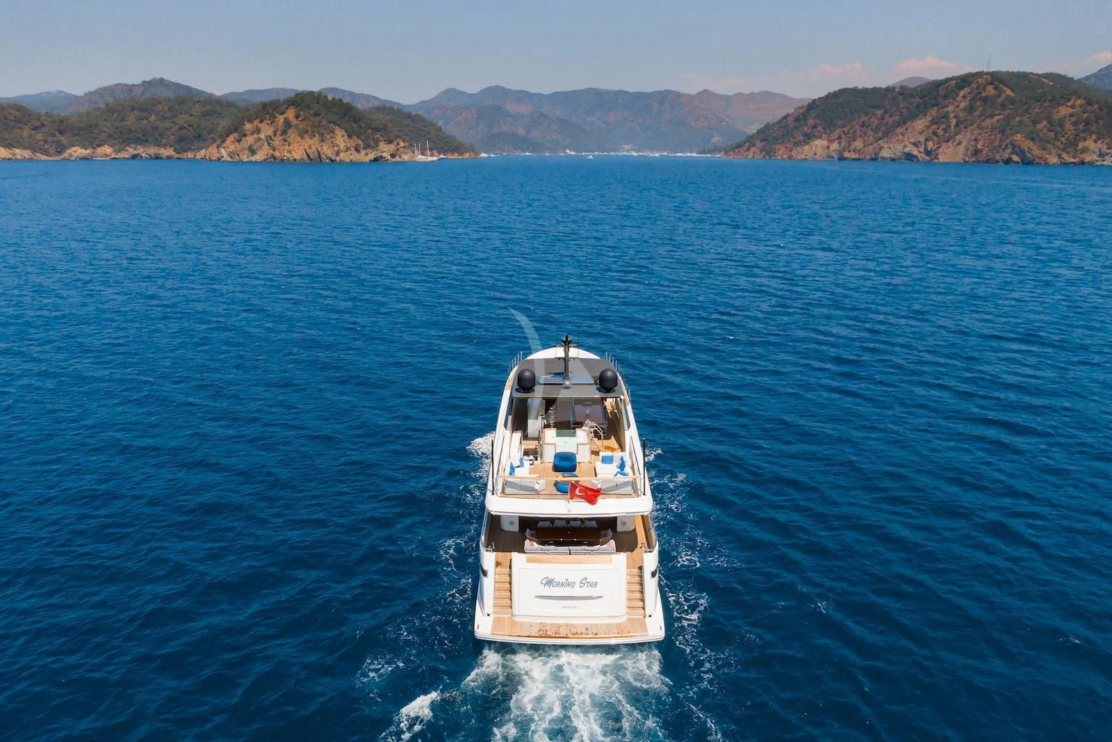a boat on the water aboard MORNING STAR Yacht for Charter