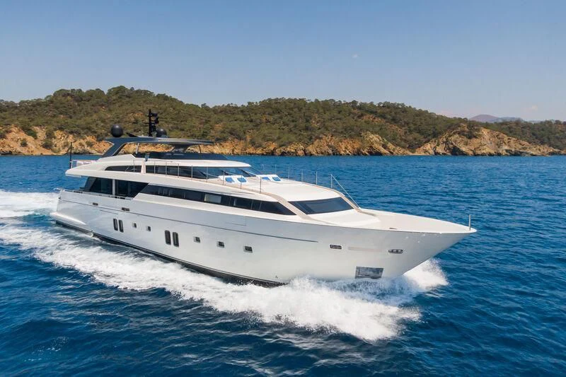 a white yacht on water aboard MORNING STAR Yacht for Charter