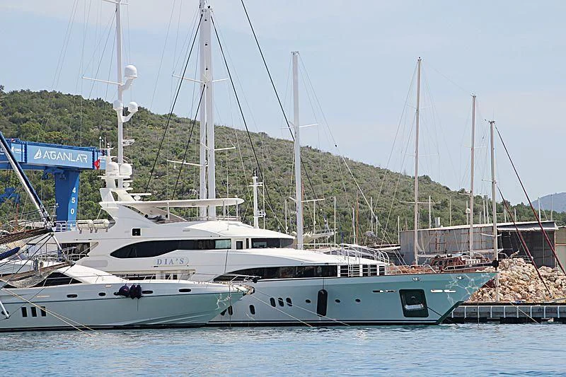 a boat in the water aboard GRANDE AMORE Yacht for Charter