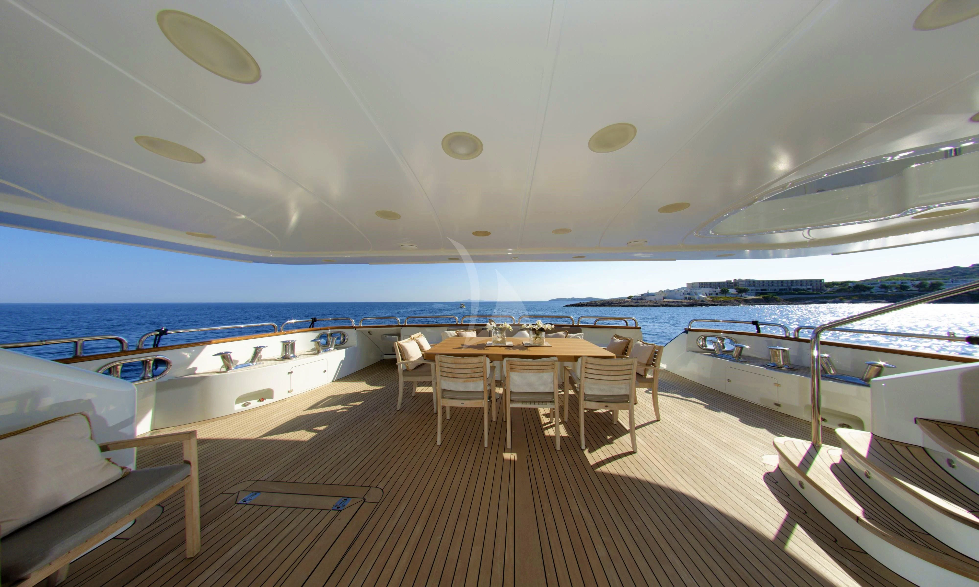 a room with a table and chairs aboard GRANDE AMORE Yacht for Charter