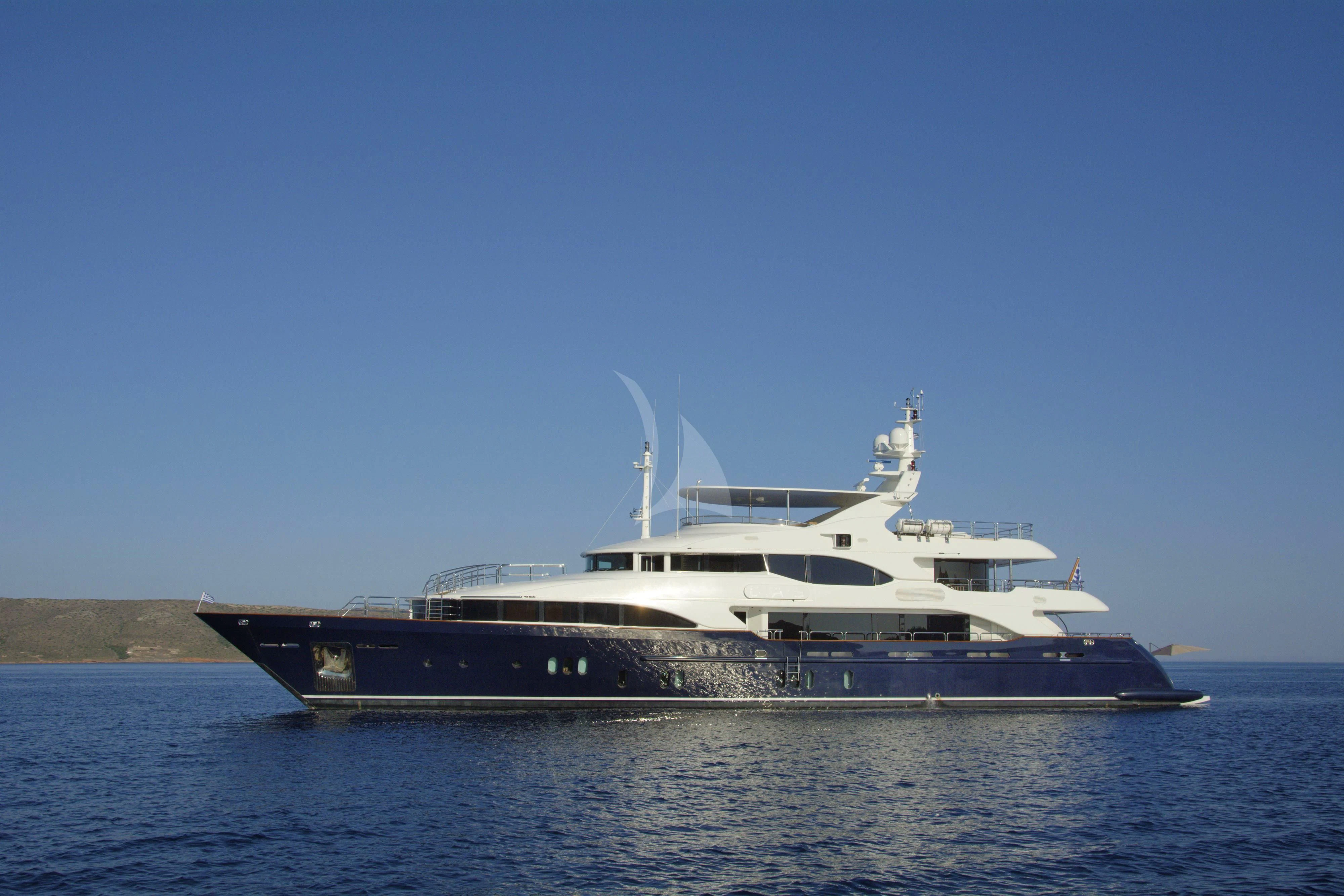 a large boat in the water aboard GRANDE AMORE Yacht for Charter