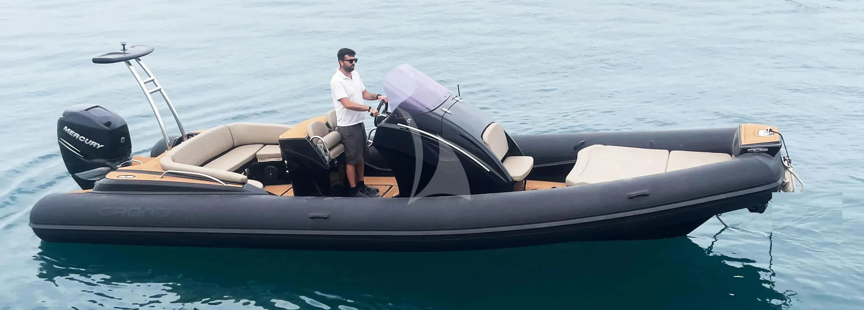 a person on a boat aboard GRANDE AMORE Yacht for Charter