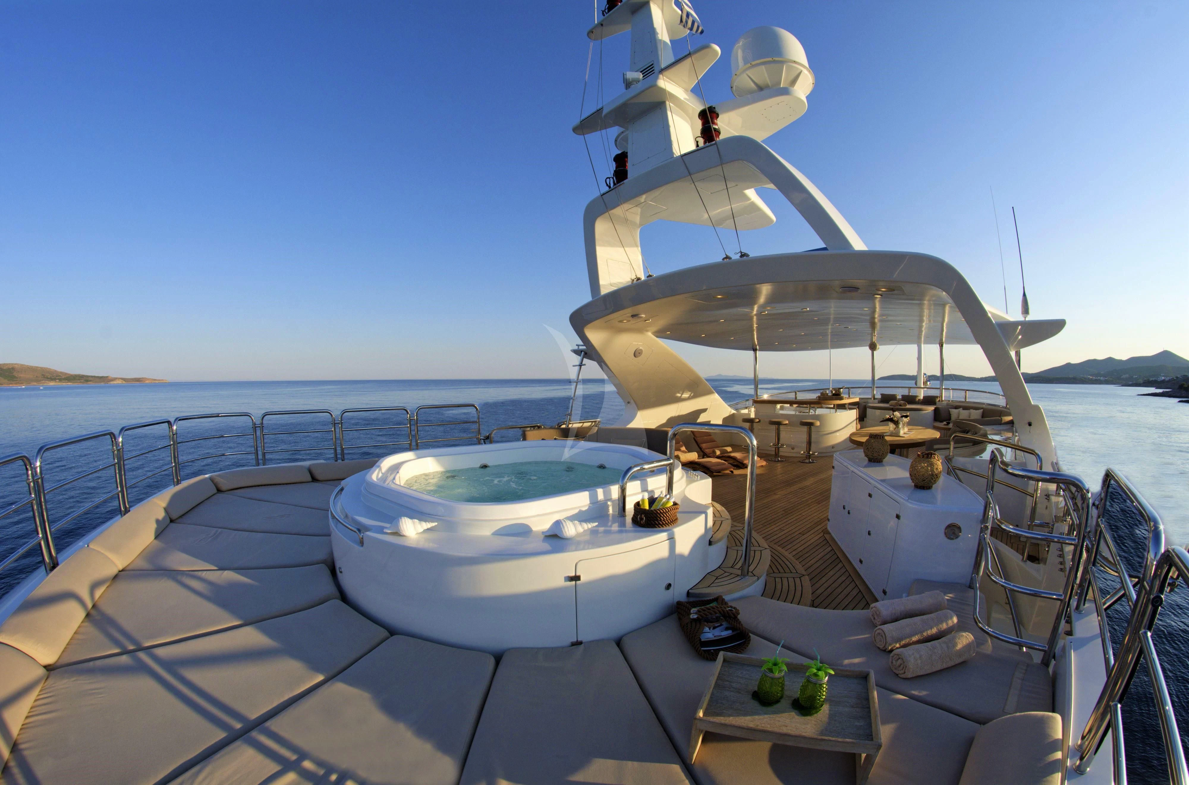 a boat on a deck aboard GRANDE AMORE Yacht for Charter