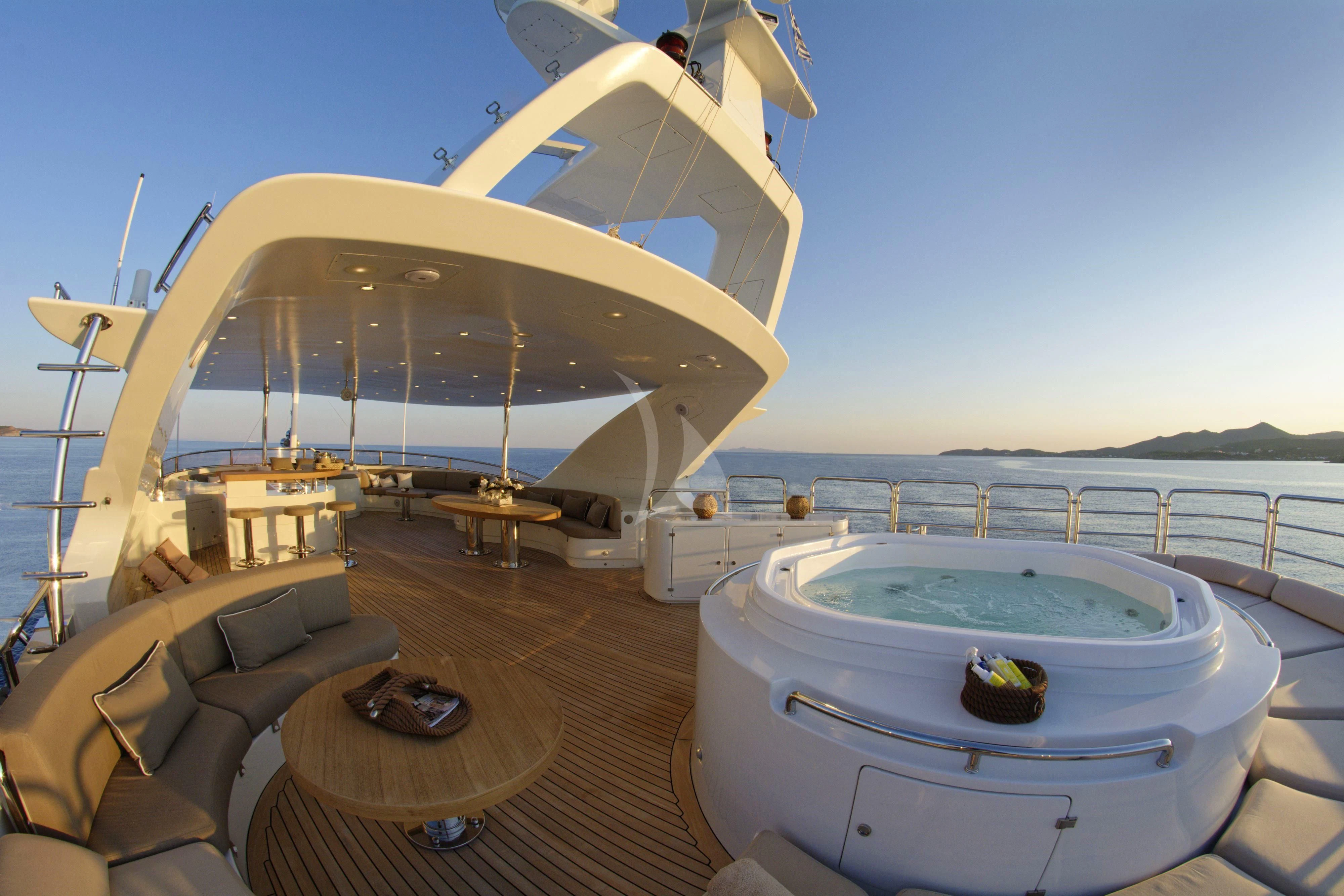 a boat on a deck aboard GRANDE AMORE Yacht for Charter