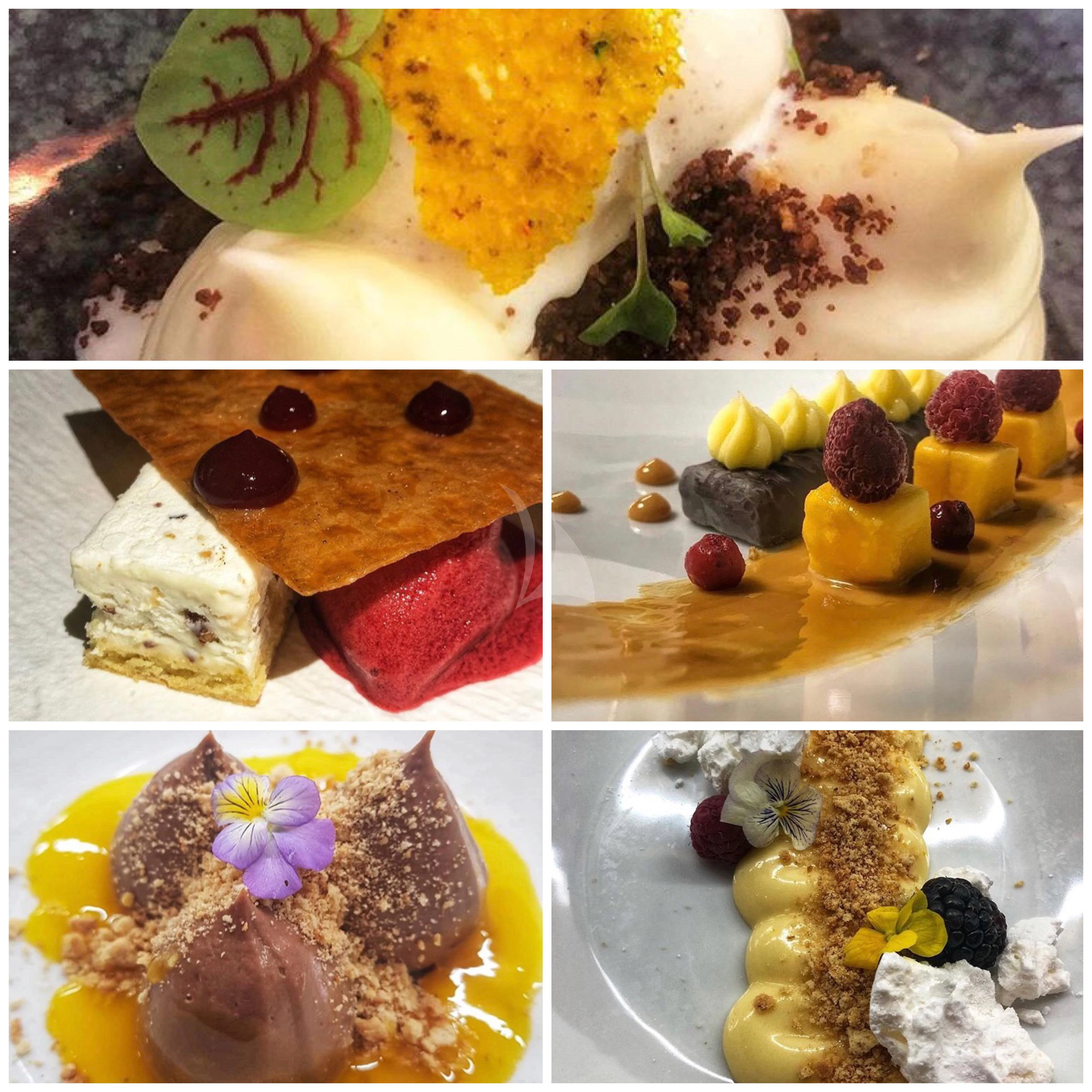 a collage of food aboard GRANDE AMORE Yacht for Charter