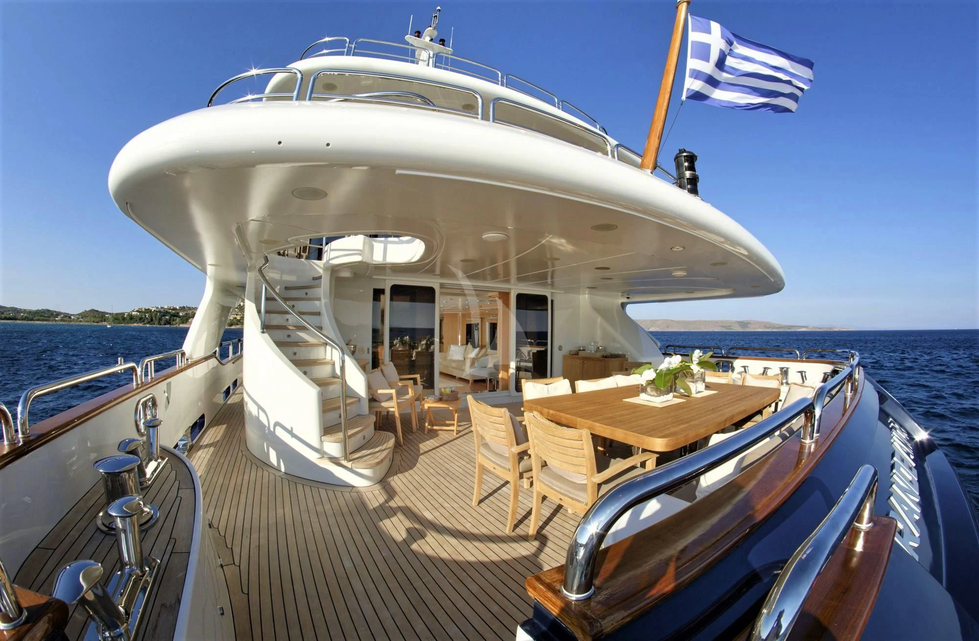 a boat on the water aboard GRANDE AMORE Yacht for Charter