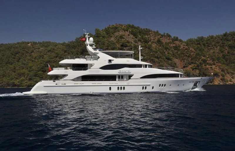 a white yacht on the water aboard GRANDE AMORE Yacht for Charter