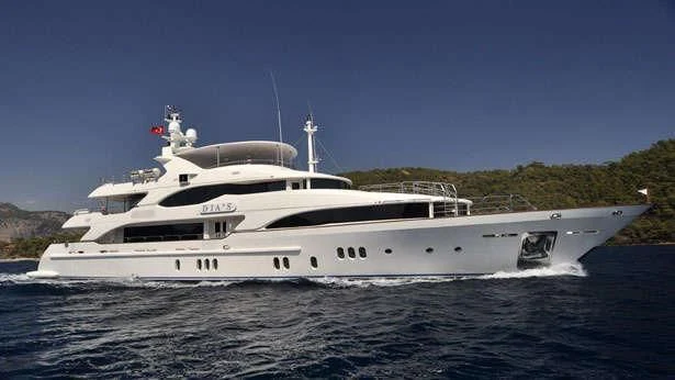 a white yacht on the water aboard GRANDE AMORE Yacht for Charter