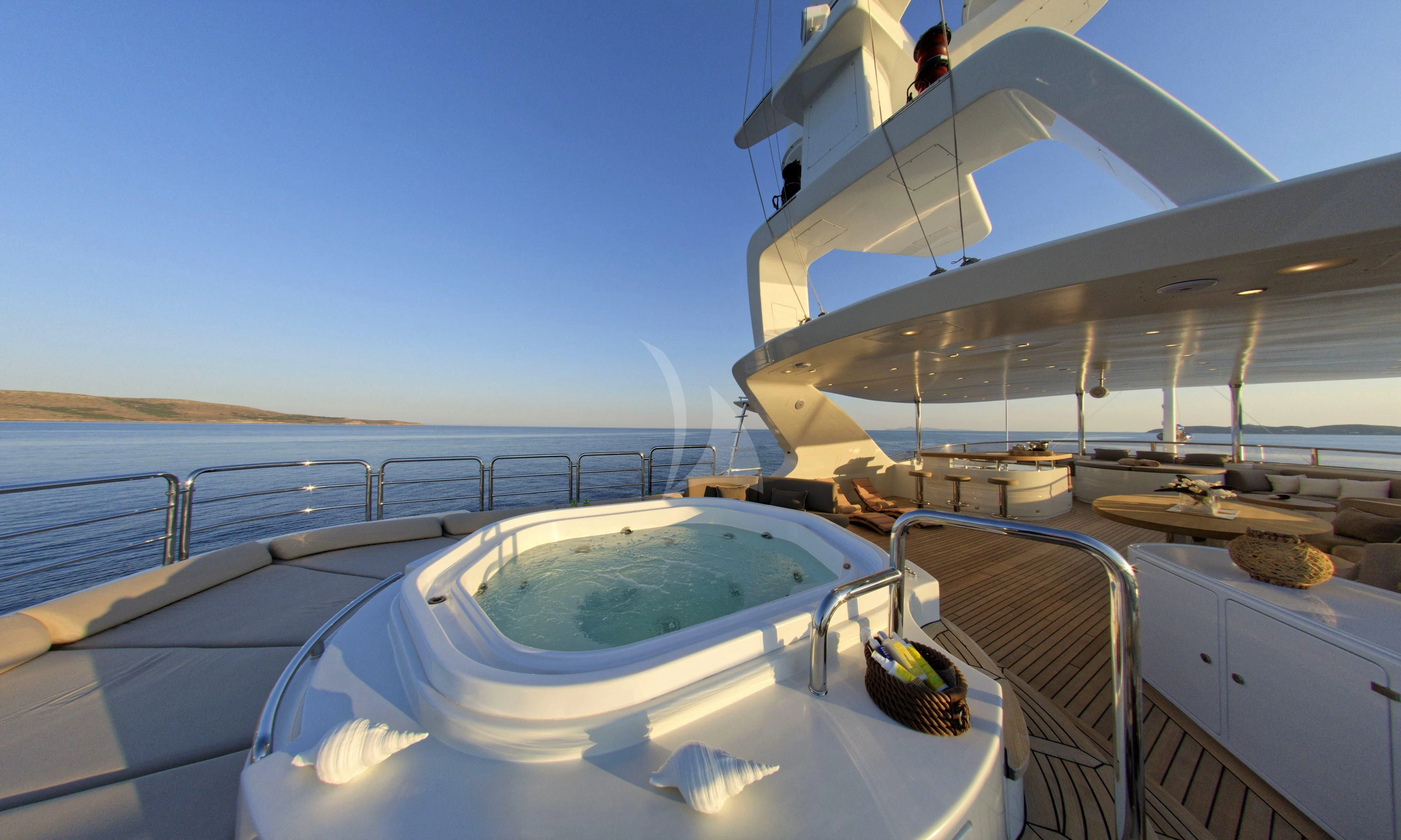 a boat on the water aboard GRANDE AMORE Yacht for Charter