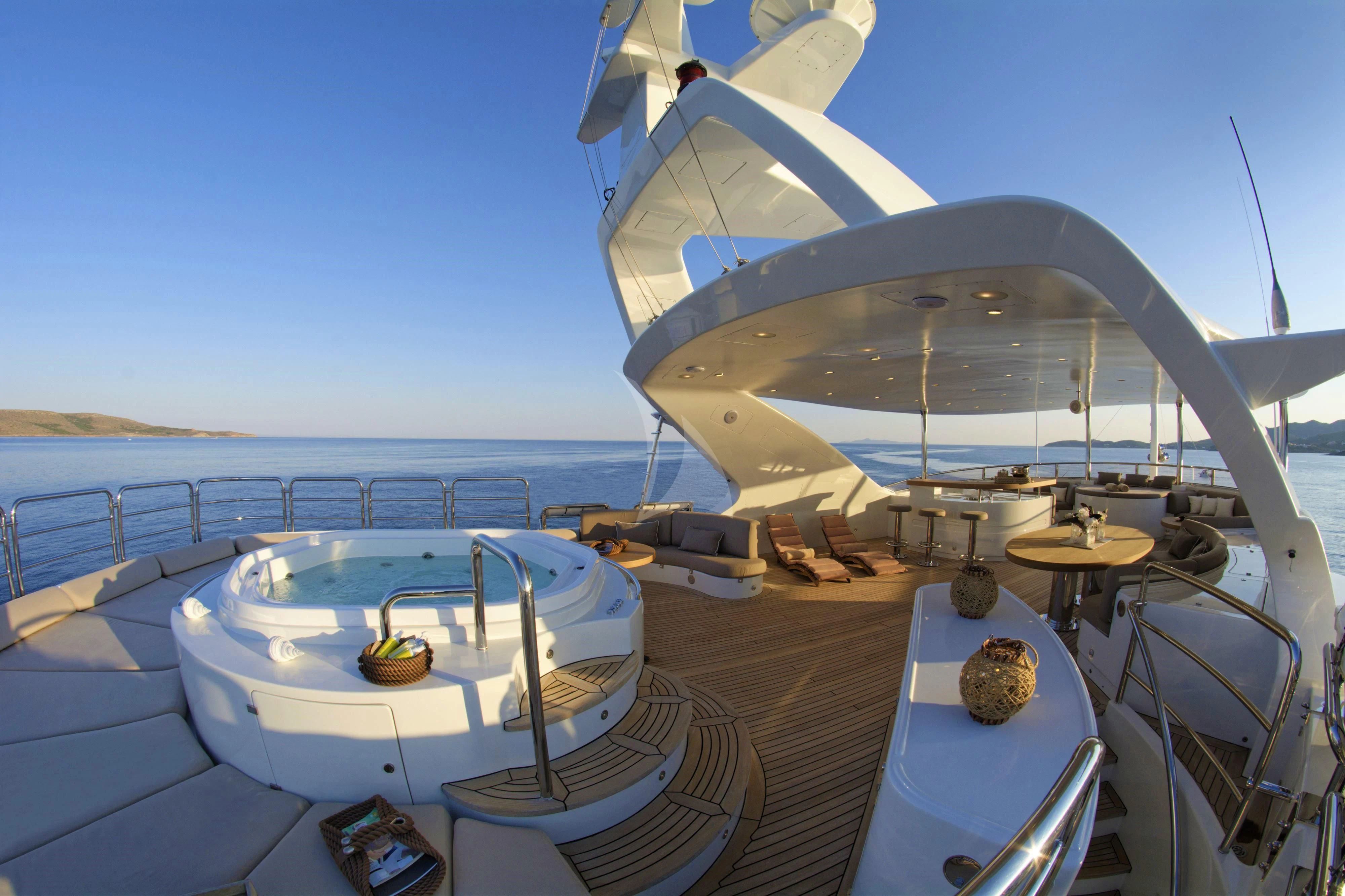 a boat on a deck aboard GRANDE AMORE Yacht for Charter