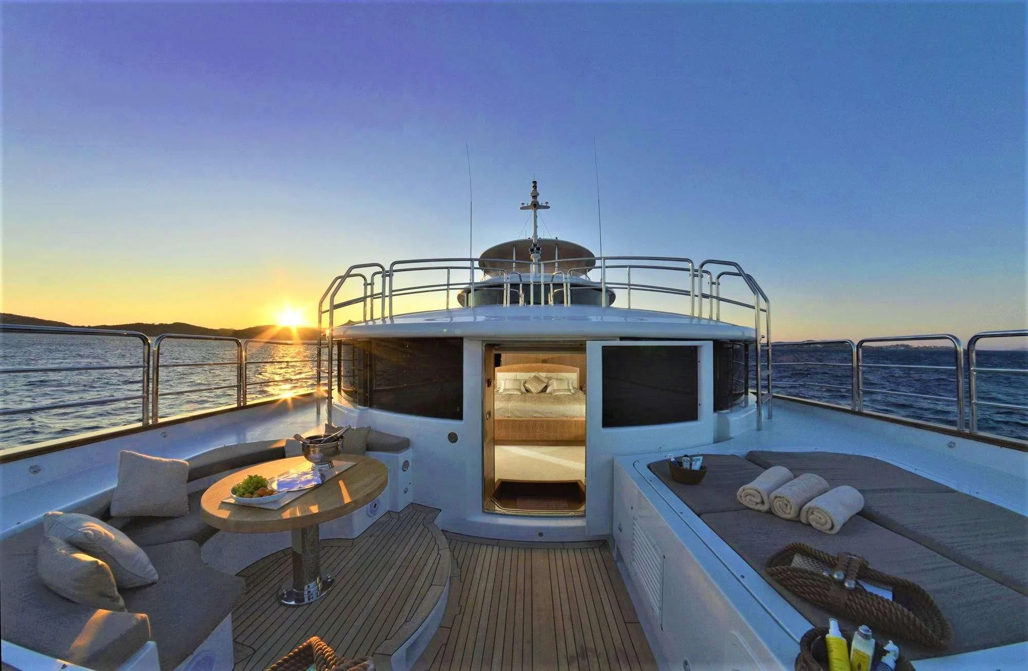 a boat on the water aboard GRANDE AMORE Yacht for Charter