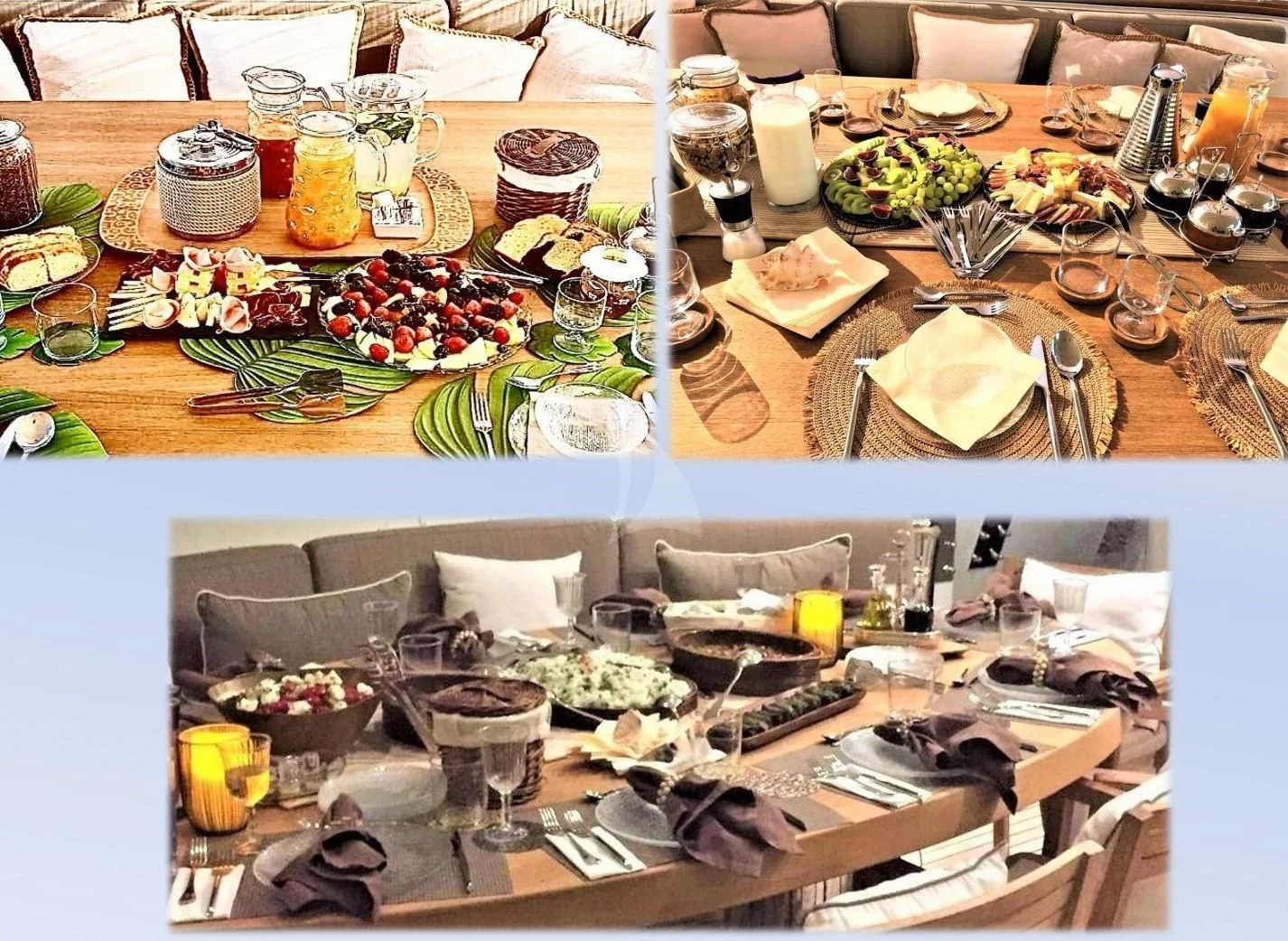 a table full of food aboard GRANDE AMORE Yacht for Charter
