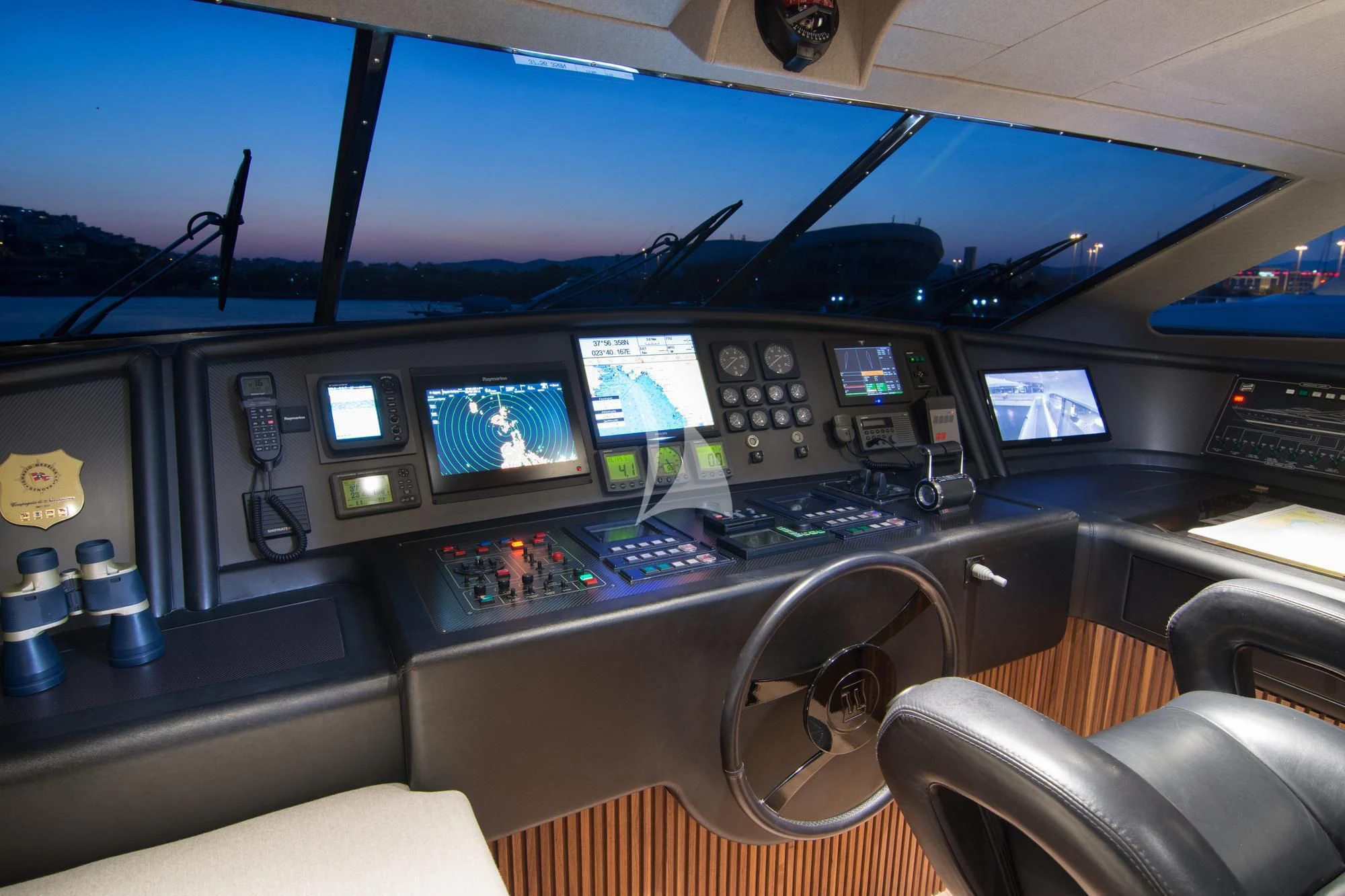 inside of a car aboard WHISPER V Yacht for Sale