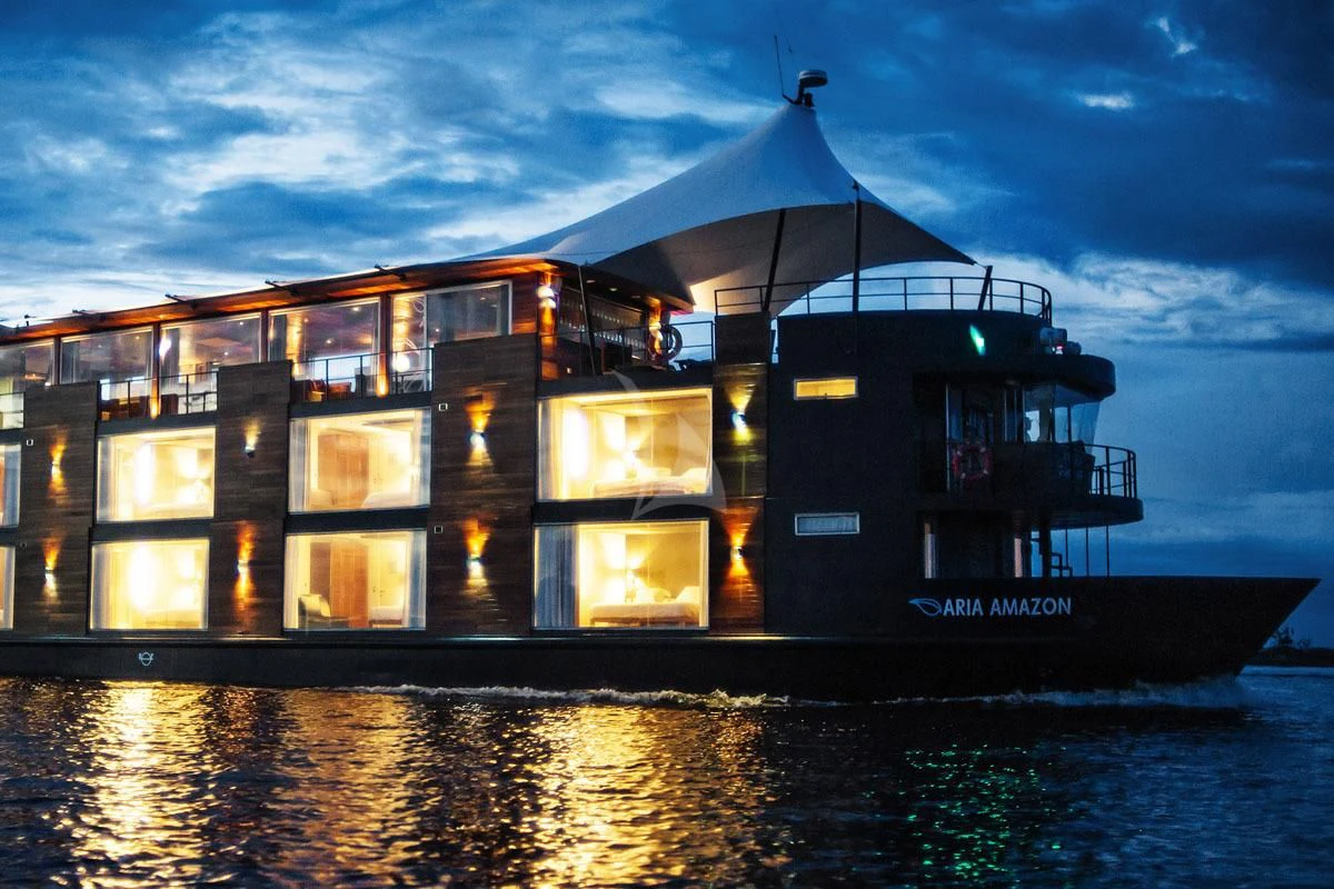 a boat on the water aboard ARIA AMAZON Yacht for Sale