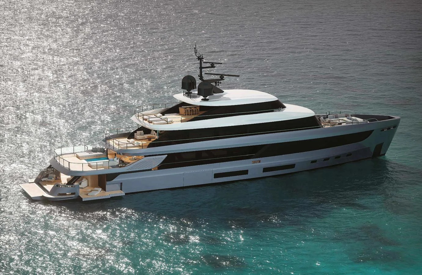 a boat on the water aboard AZIMUT GRANDE 44M/03 Yacht for Sale