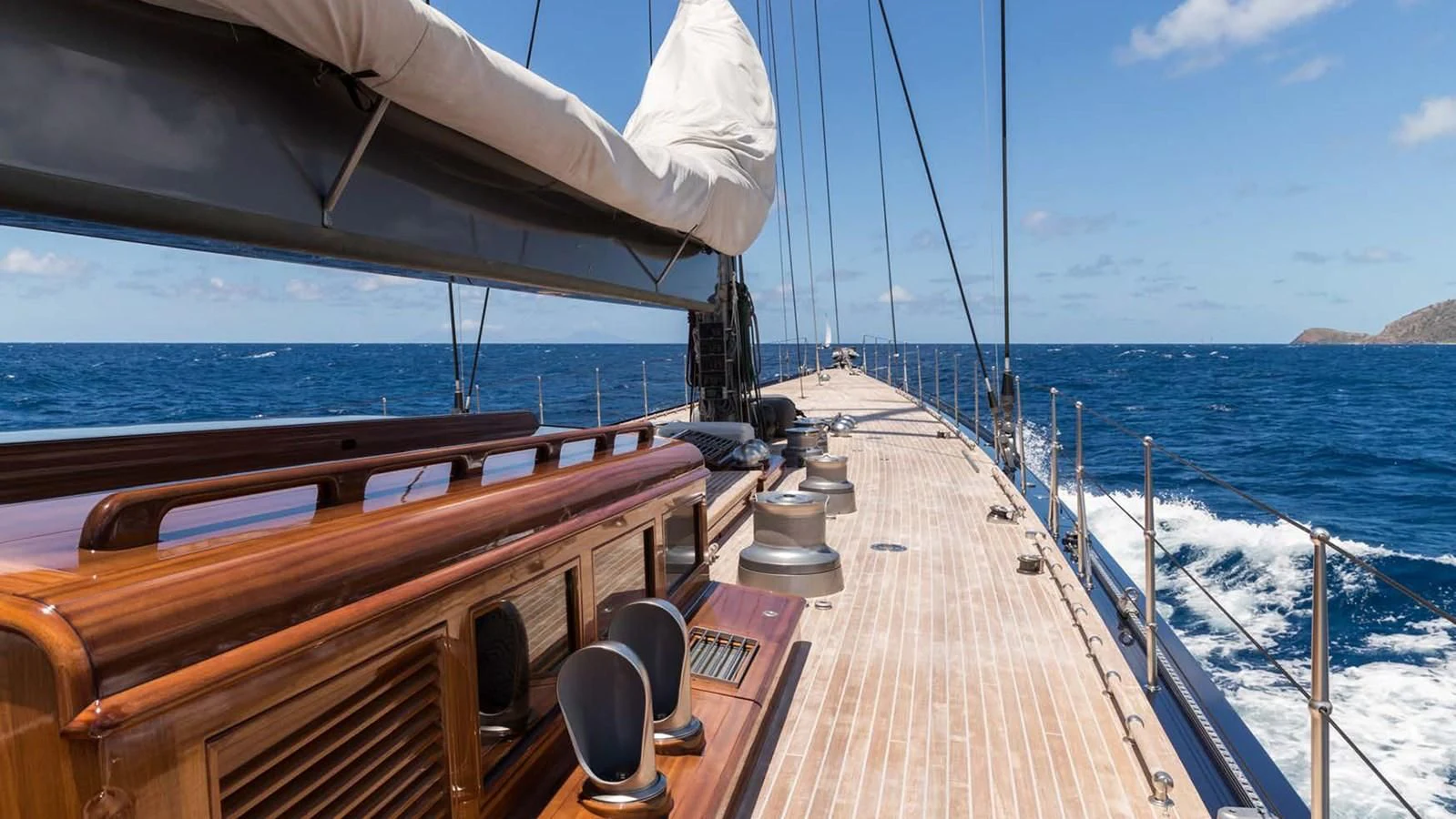 a boat on the water aboard RAINBOW Yacht for Sale