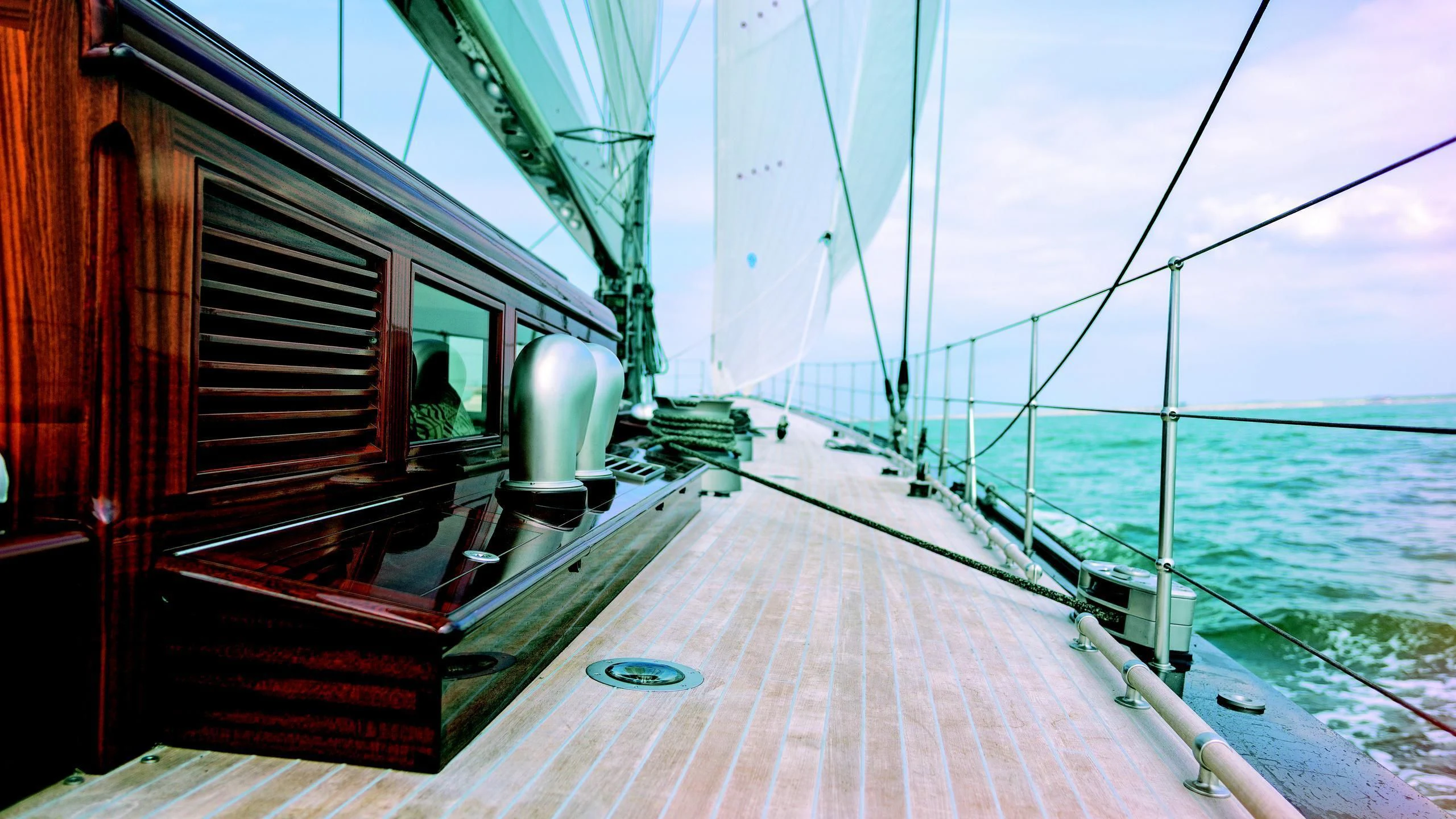 a boat on the water aboard RAINBOW Yacht for Sale