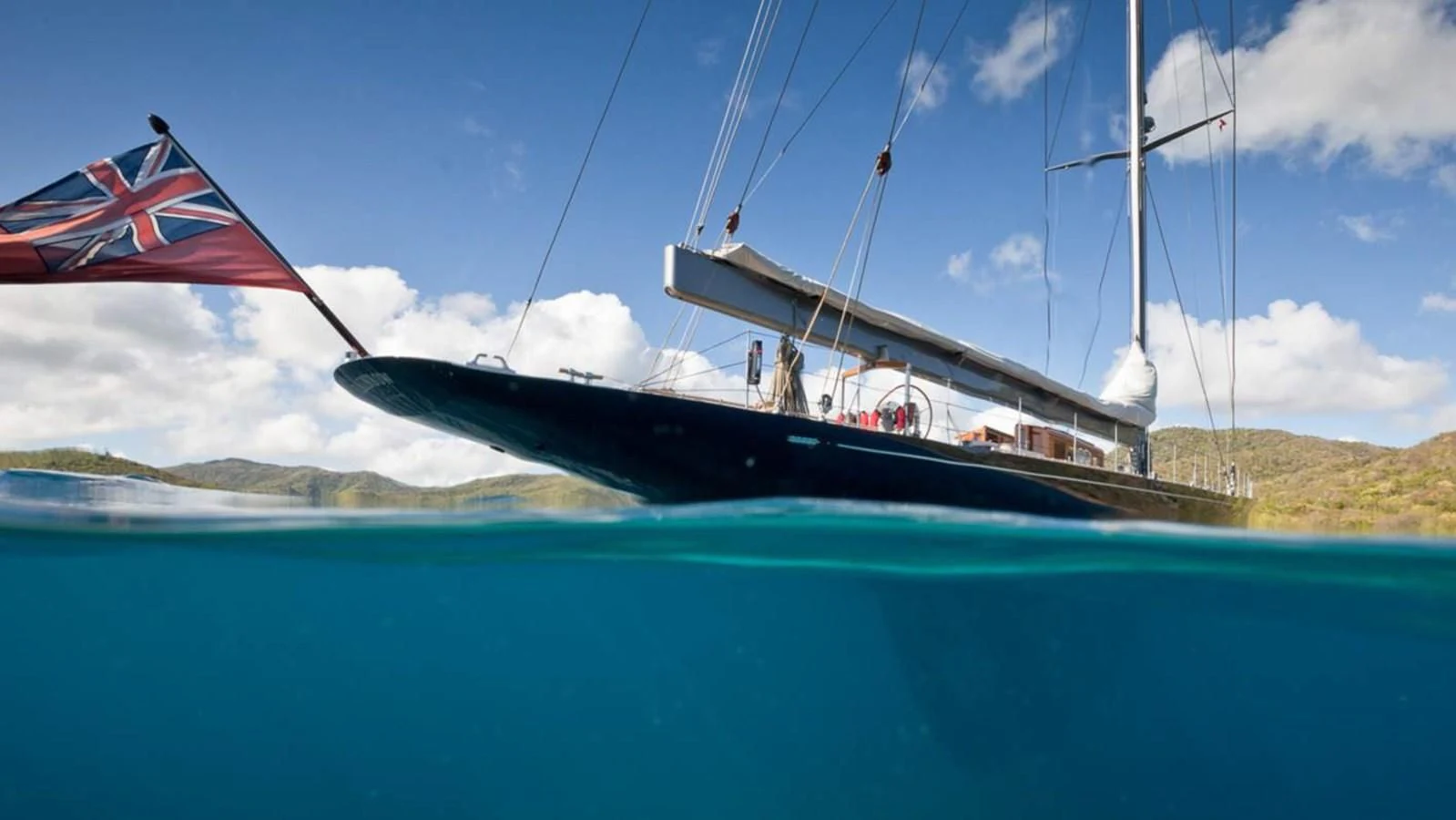 a boat in the water aboard RAINBOW Yacht for Sale