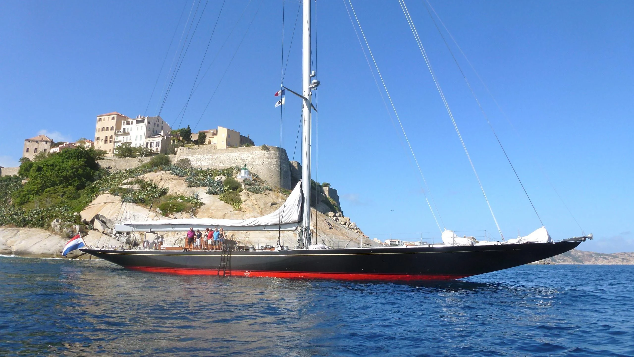 a boat on the water aboard RAINBOW Yacht for Sale