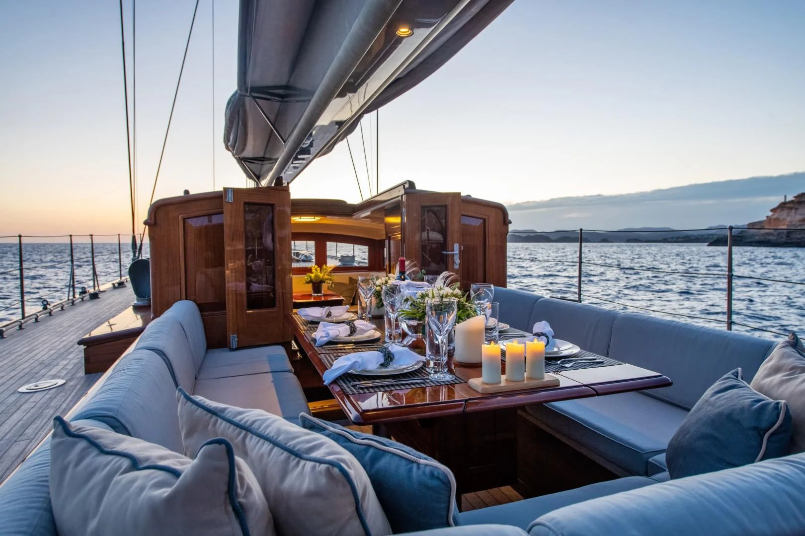a boat on the water aboard RAINBOW Yacht for Sale
