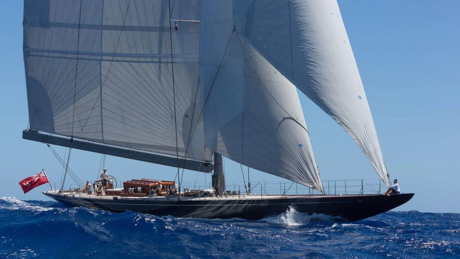 a sailboat on the water aboard RAINBOW Yacht for Sale