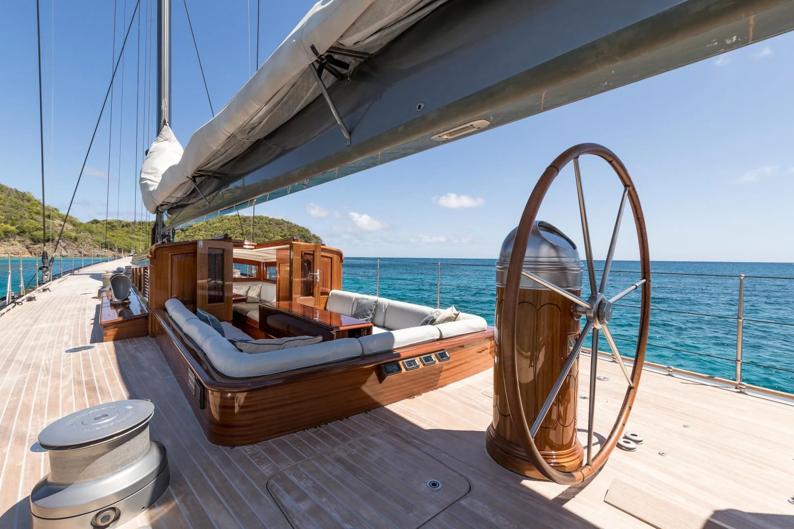 a boat on a dock aboard RAINBOW Yacht for Sale