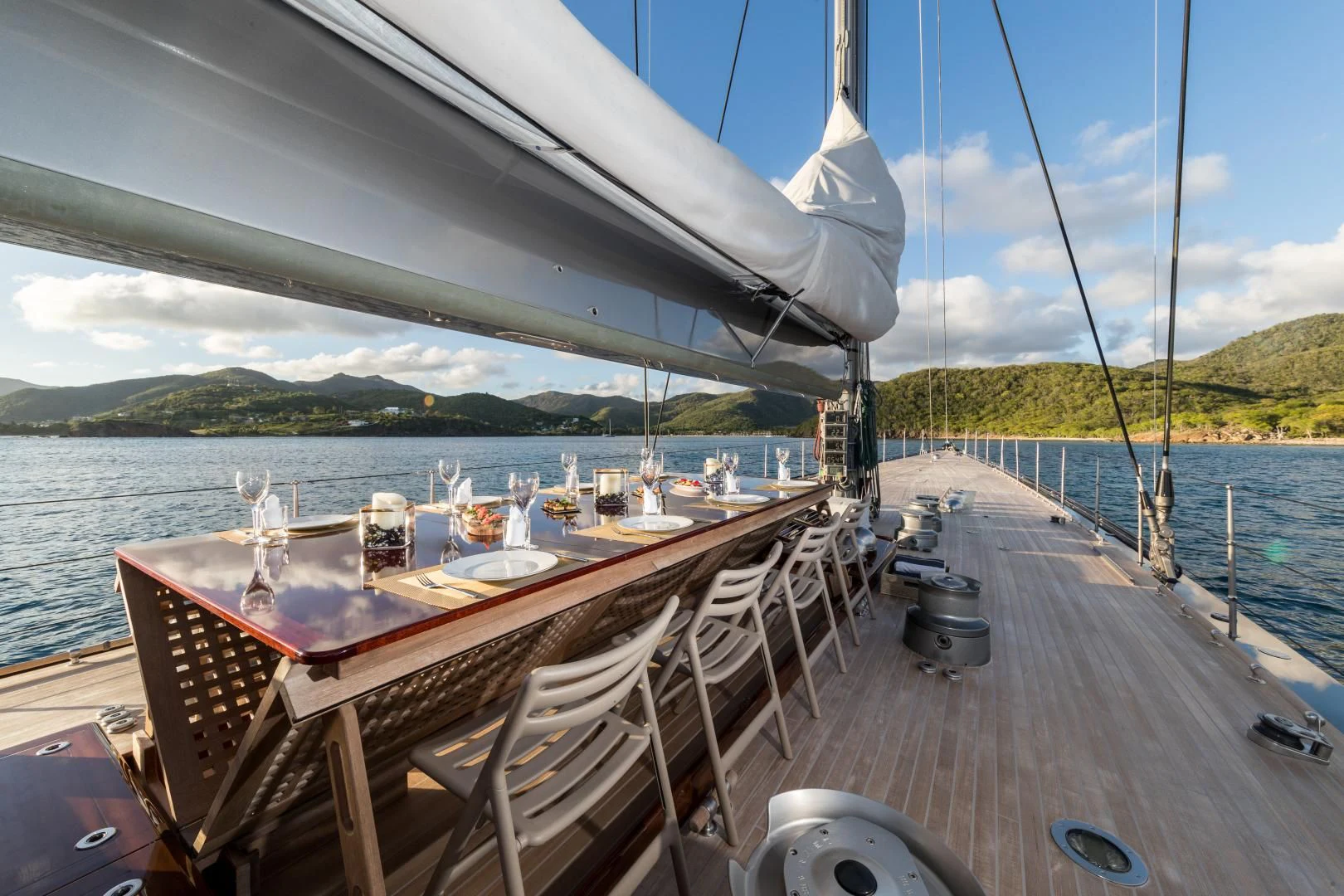 a boat on the water aboard RAINBOW Yacht for Sale