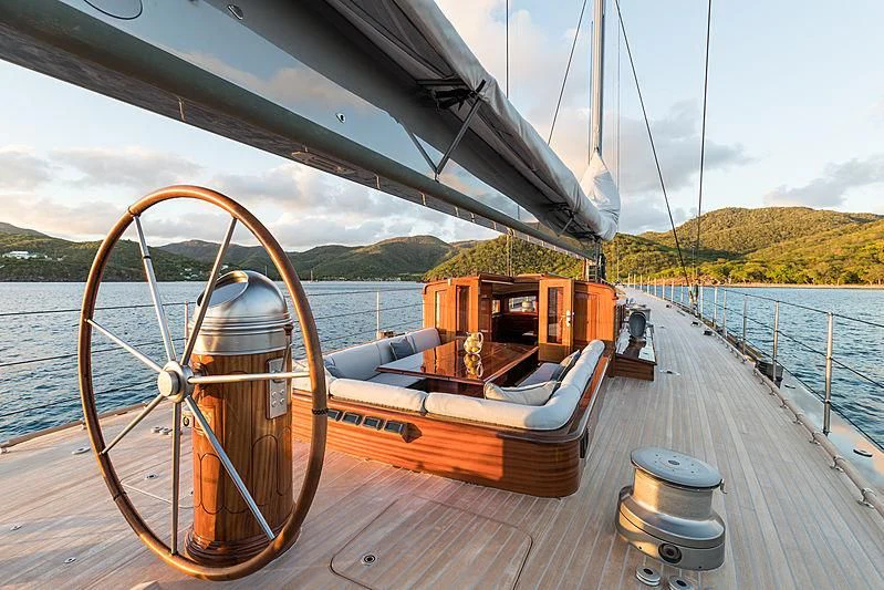 a boat on a body of water aboard RAINBOW Yacht for Sale