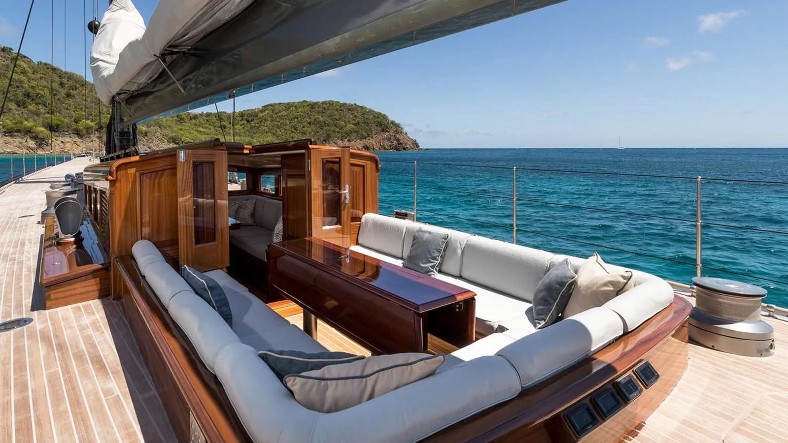 a boat on the water aboard RAINBOW Yacht for Sale