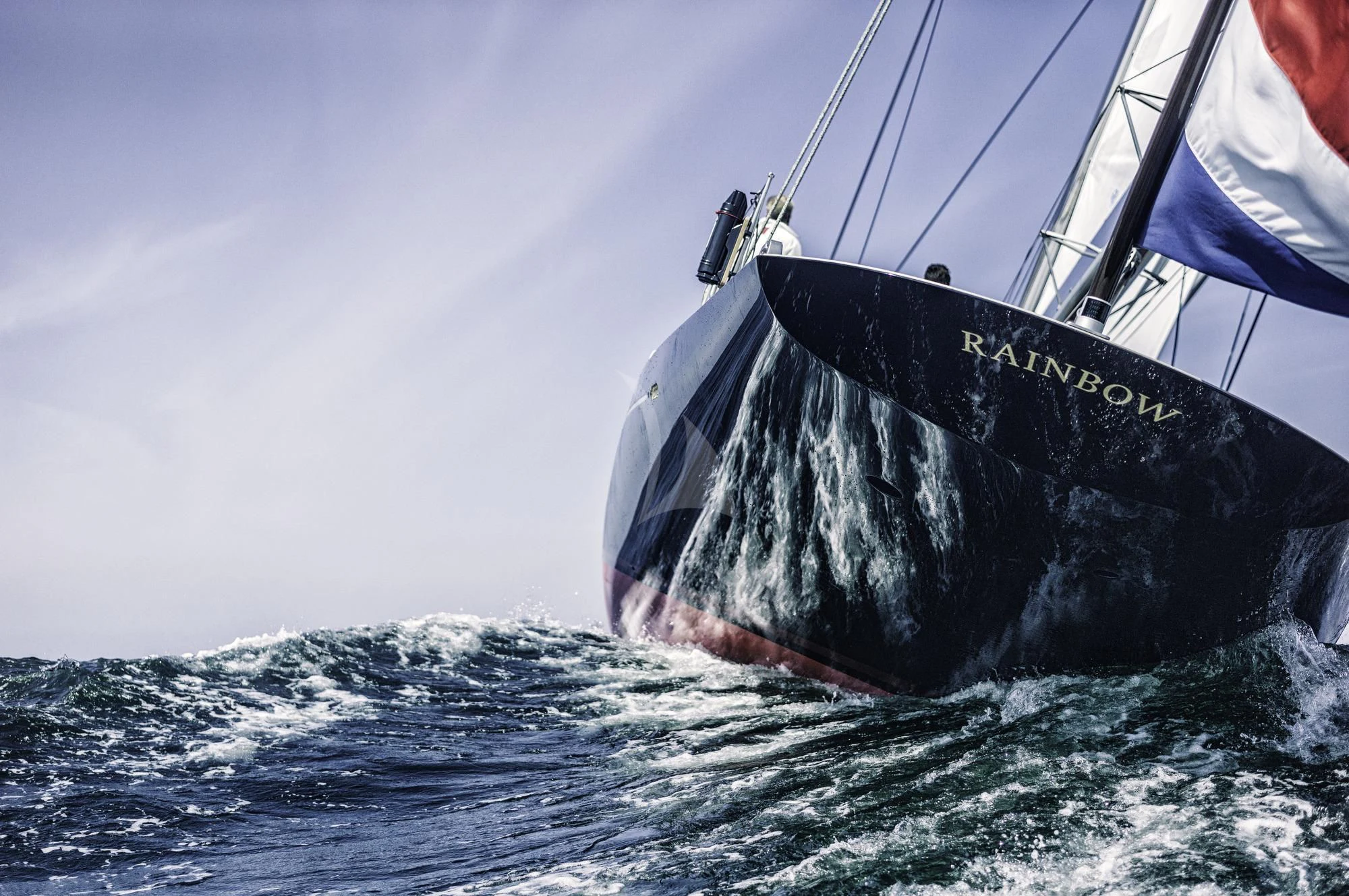 a boat in the water aboard RAINBOW Yacht for Sale