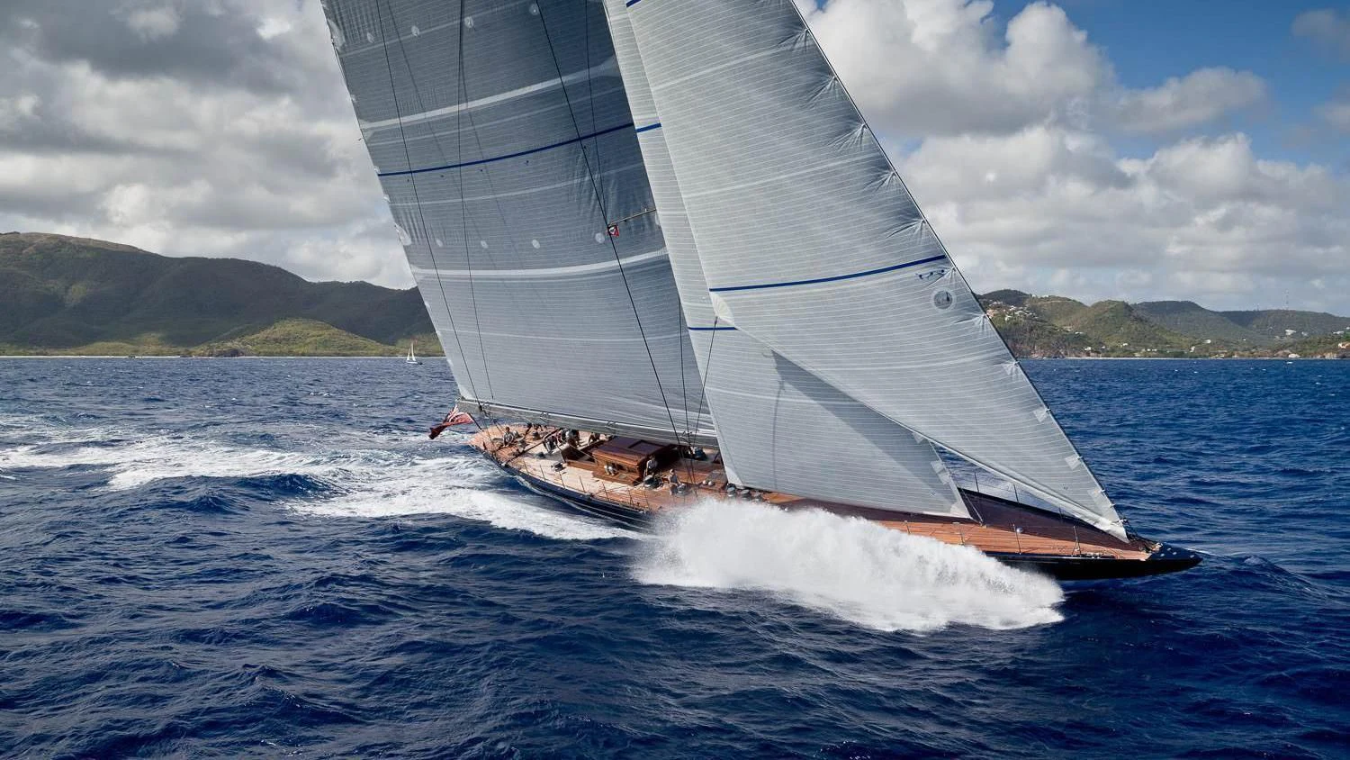 a sailboat on the water aboard RAINBOW Yacht for Sale