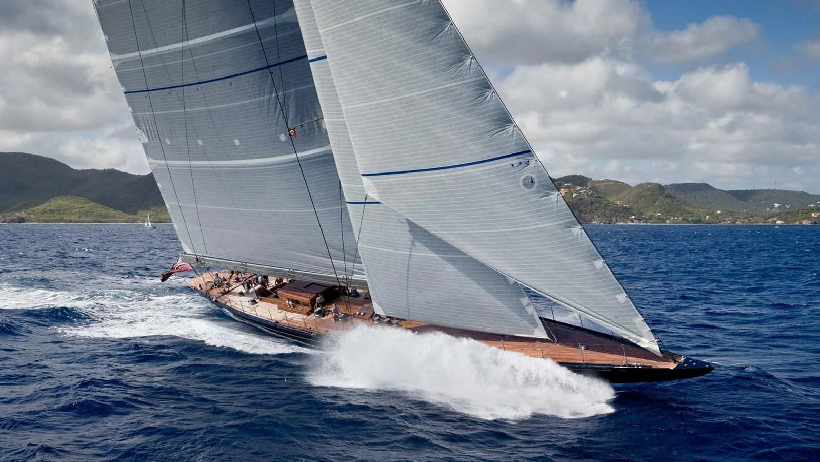 a sailboat on the water aboard RAINBOW Yacht for Sale