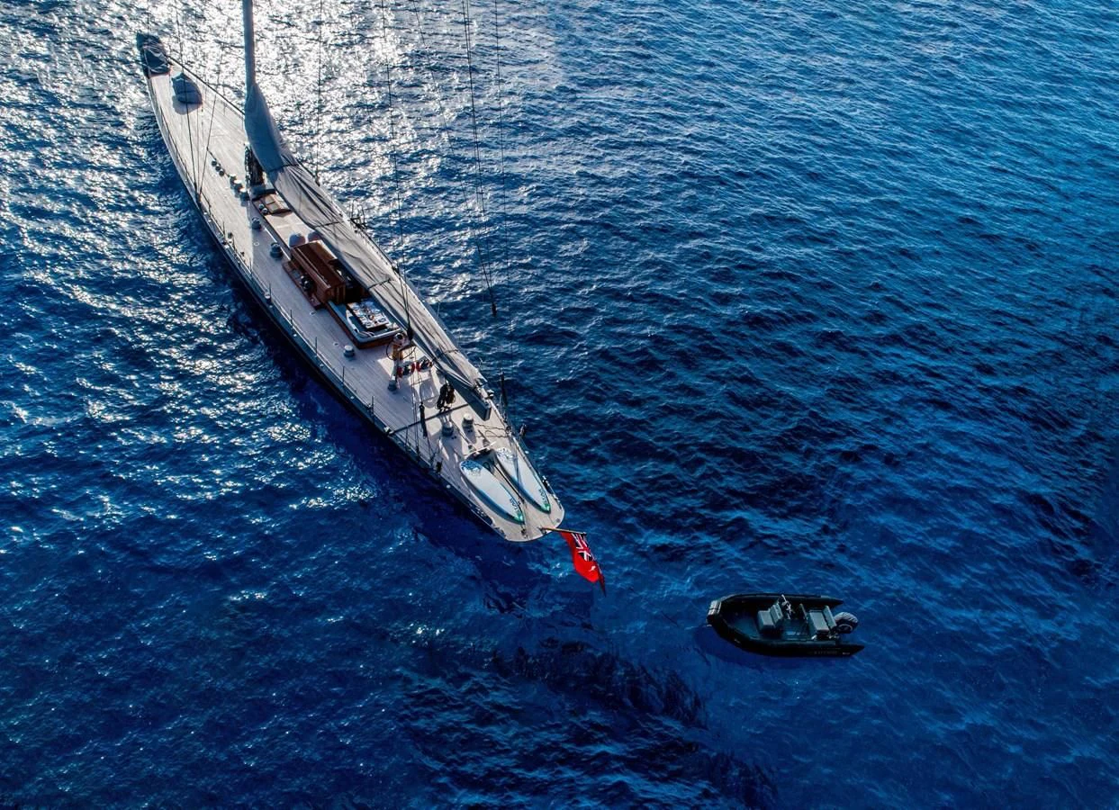 a boat sailing on the sea aboard RAINBOW Yacht for Sale