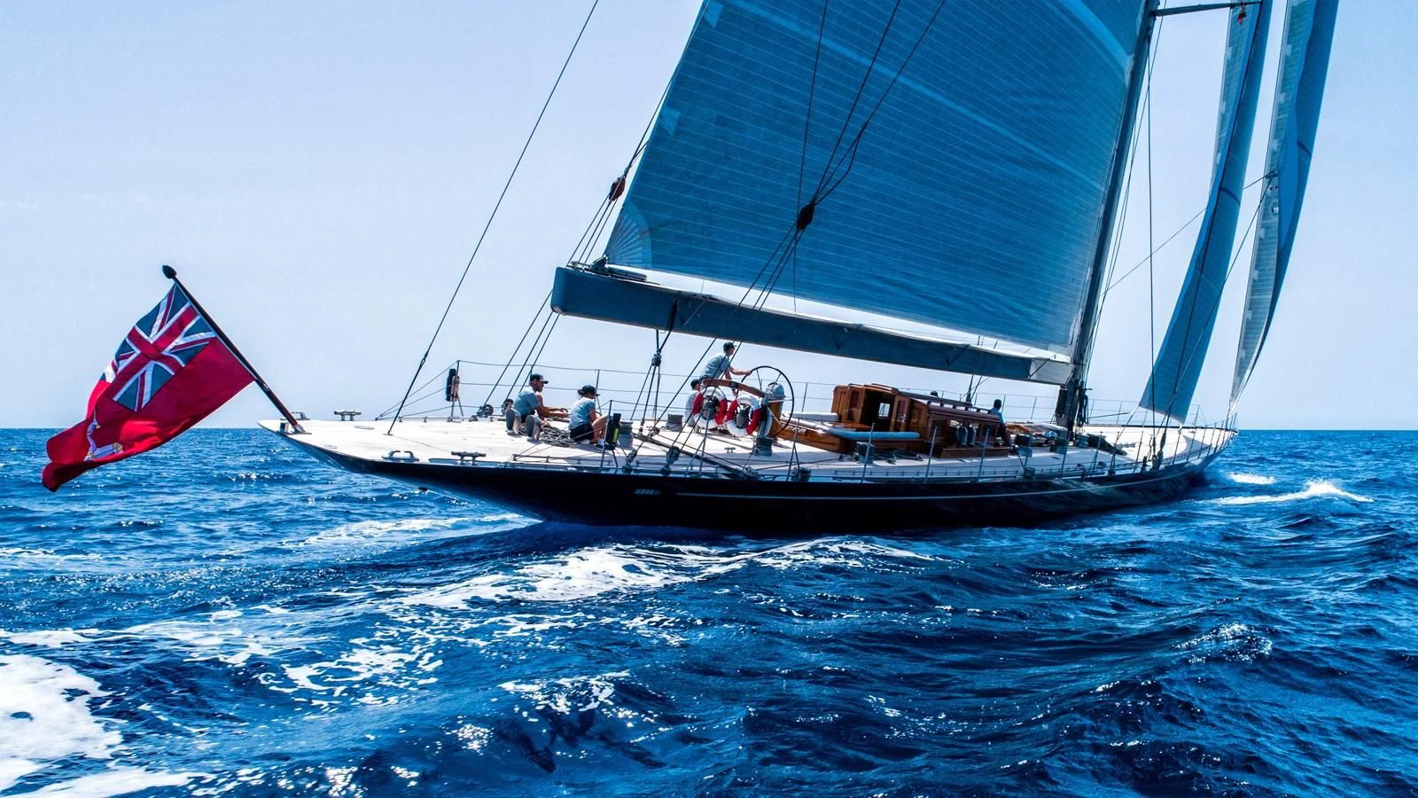 a boat sailing on the sea aboard RAINBOW Yacht for Sale