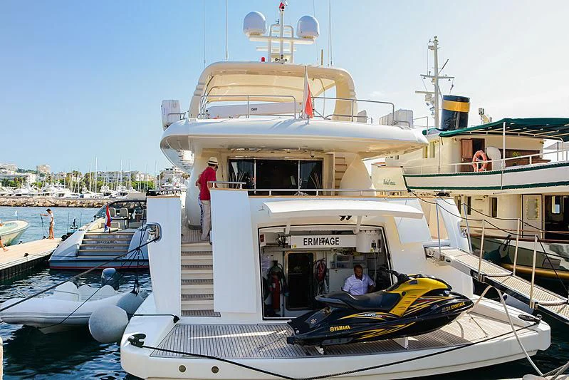 a boat with people on it aboard MAMMA MIA Yacht for Sale