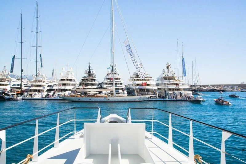 a boat in the water aboard POWER PLAY Yacht for Sale