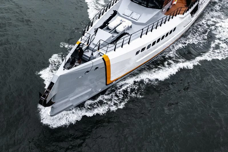 a boat in the water aboard POWER PLAY Yacht for Sale