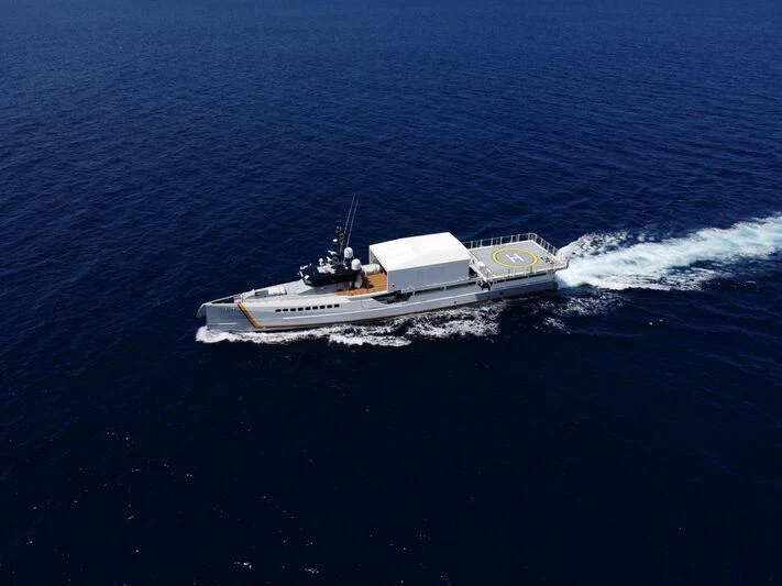 a boat in the water aboard POWER PLAY Yacht for Sale