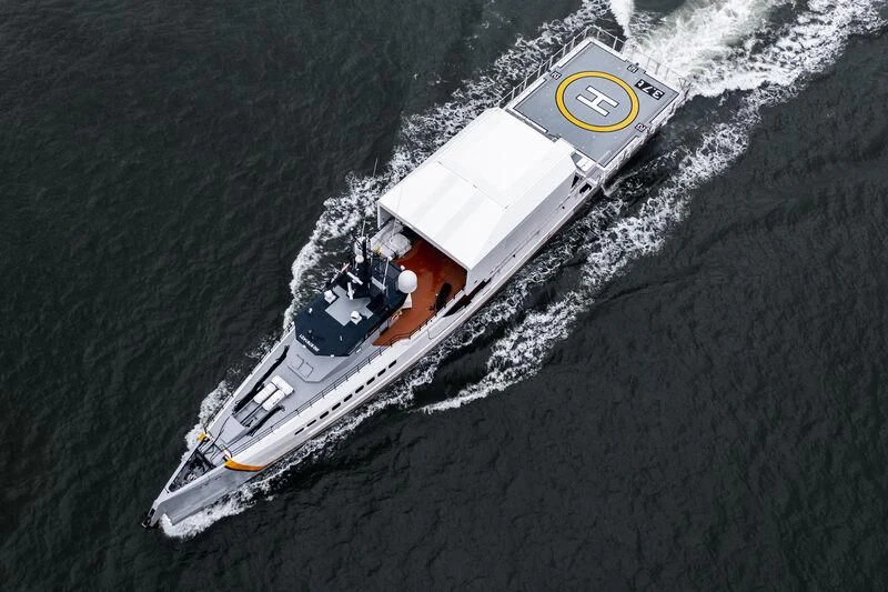 a submarine in the water aboard POWER PLAY Yacht for Sale