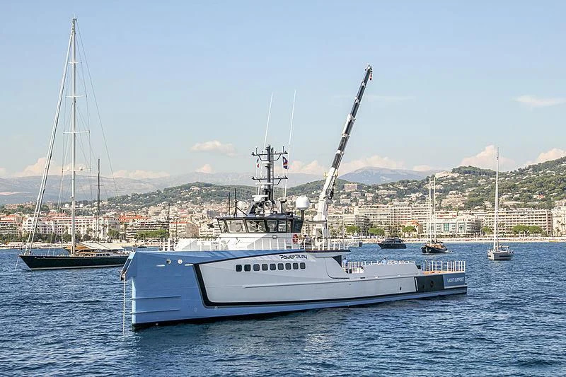 a boat in the water aboard POWER PLAY Yacht for Sale